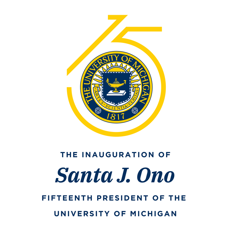 Concept mark for the Inauguration of Santa J. Ono, fifteenth president of the University of Michigan